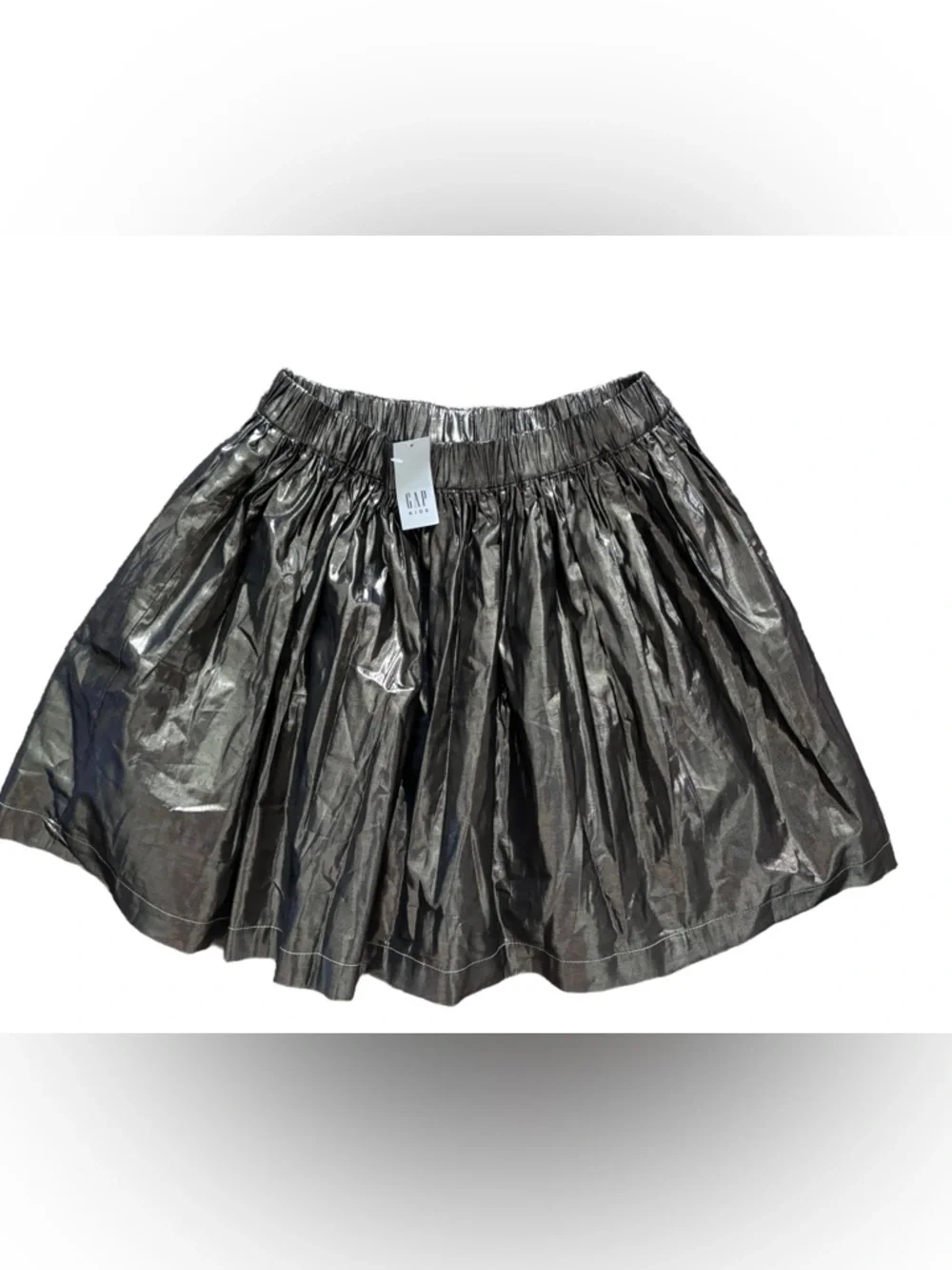 NWT Gap Kids metallic balloon skirt in a gunmetal gray color -XXL 14/16